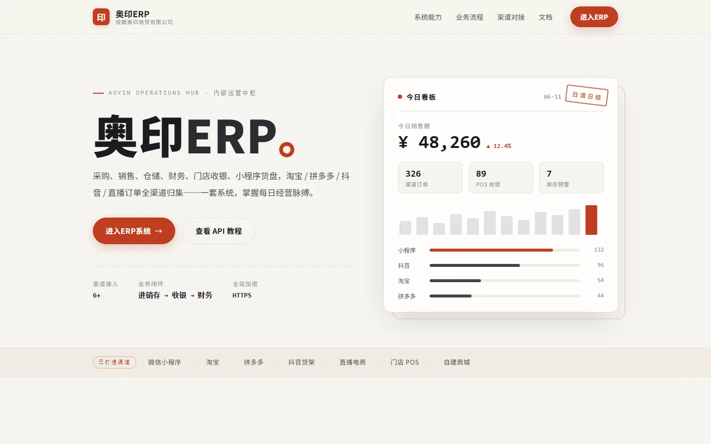 奥印 ERP · 运营中枢